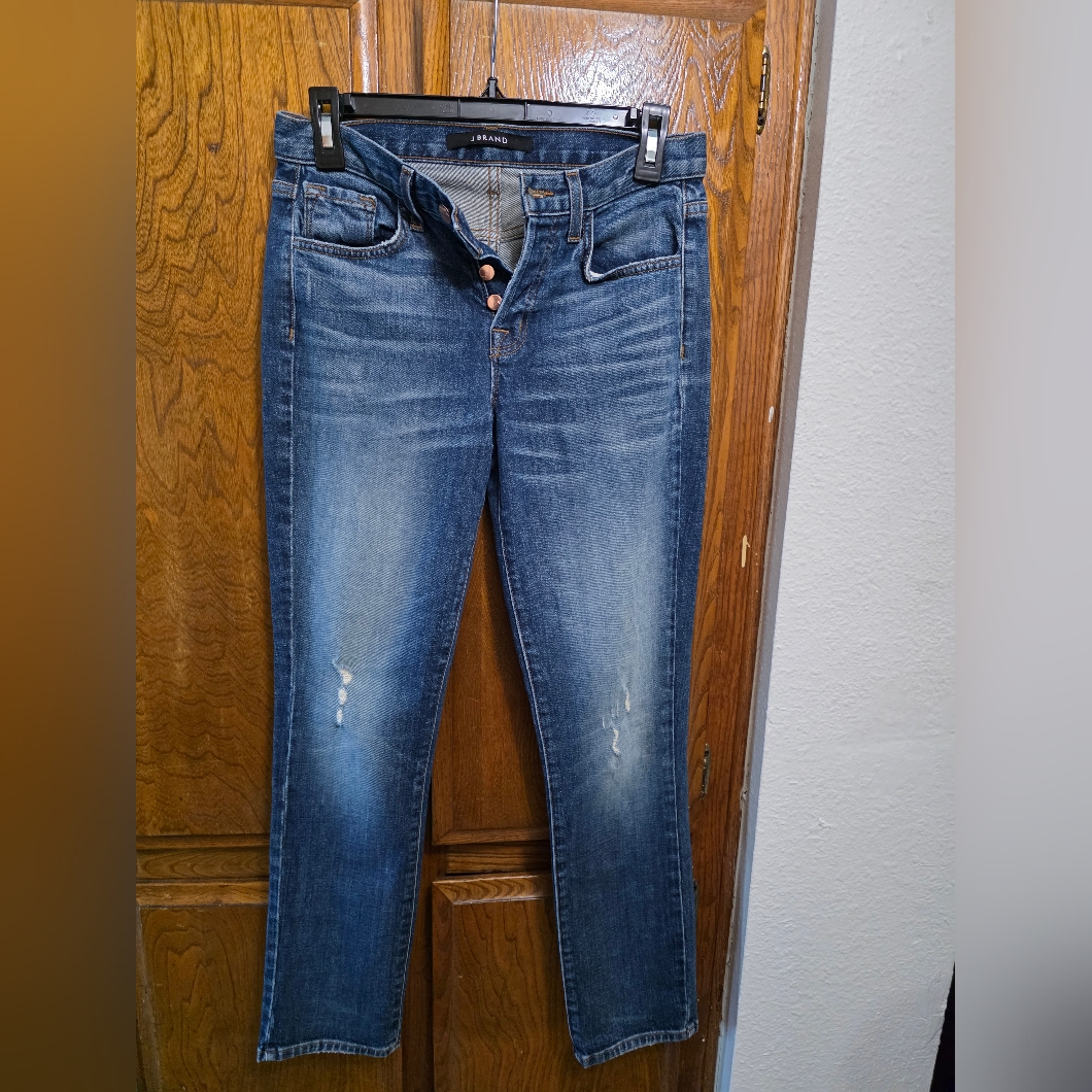 J Brand Georgia Slim Boyfriend Distressed Jeans In Keeper